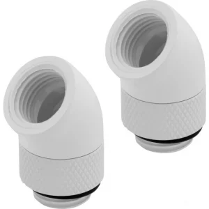 CORSAIR Hydro X Series XF Embout 45° rotatif - Blanc (x 2)